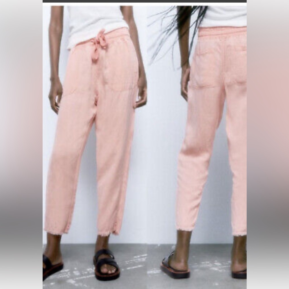 Zara Pink Cropped Ankle Pants